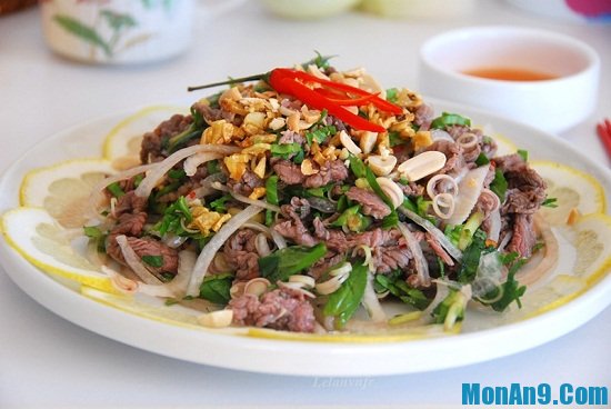 Cách làm gỏi bò lá chanh