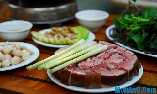 Nguyên liệu chi tiết làm món dê tái chanh