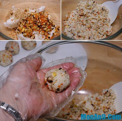Cách làm cơm nắm vị nấm dễ ăn